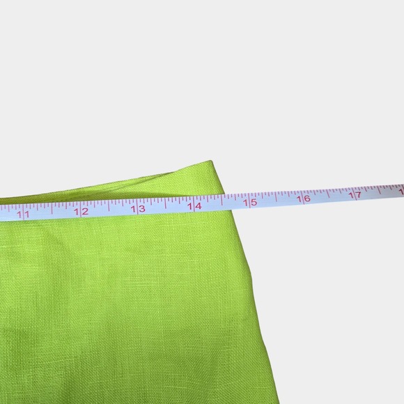 FARM Rio Lime Leaf Midi Skirt Linen Green S Tropical Vacation Resortwear NWT - Picture 9 of 12